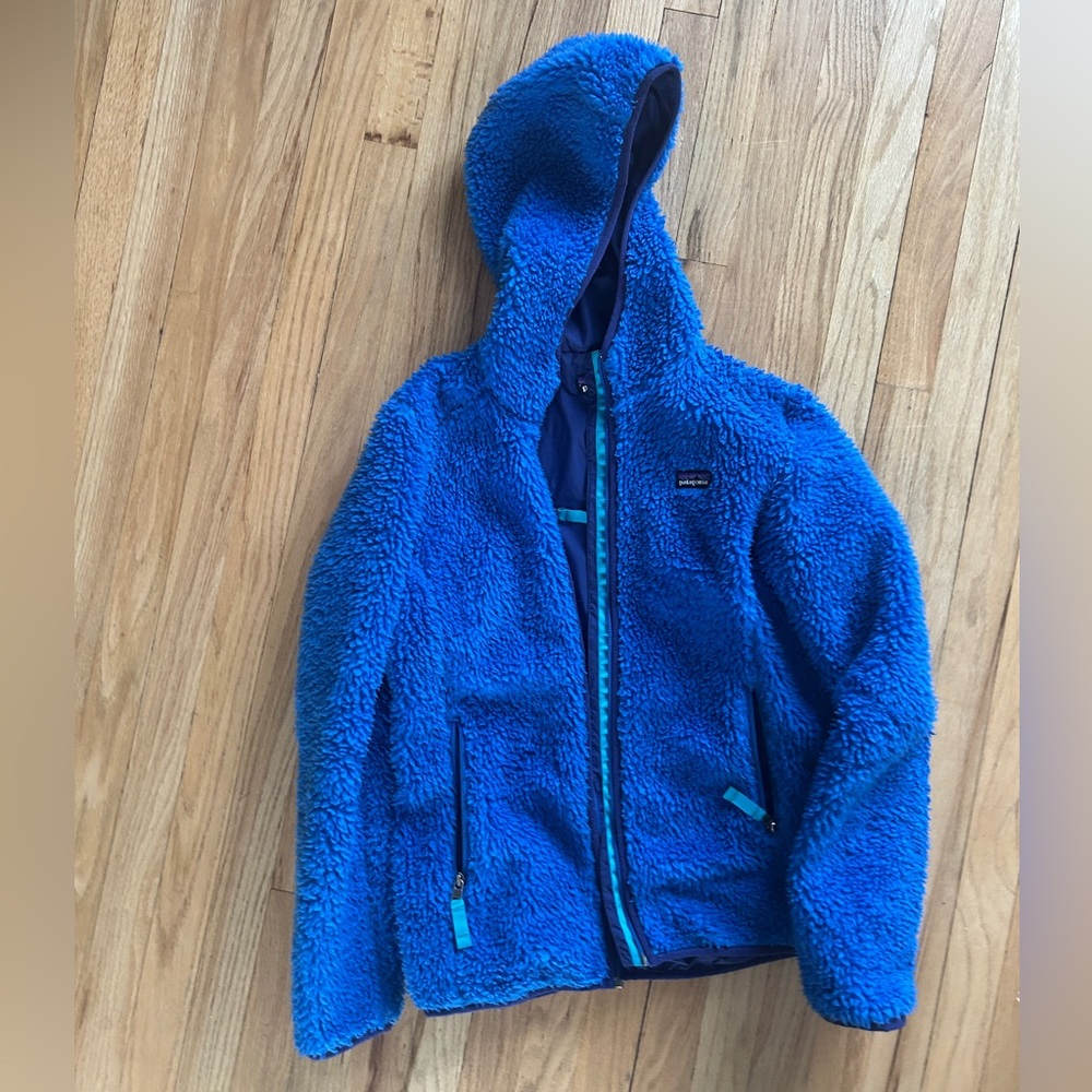 Patagonia Blue Hooded Fleece Jacket